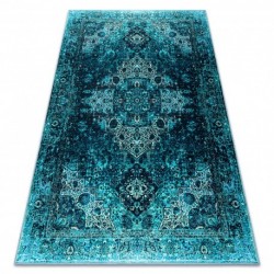 Modernus mėlynas kilimas "Antika", plaunamas
